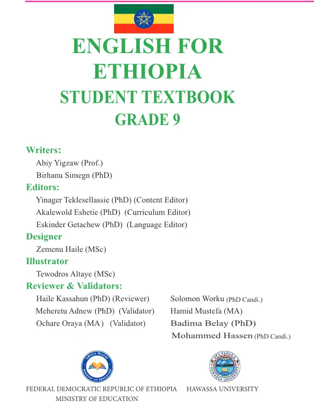 Download Ethiopian new Curriculum grade 9 english for ethiopia Student Textbook PDF